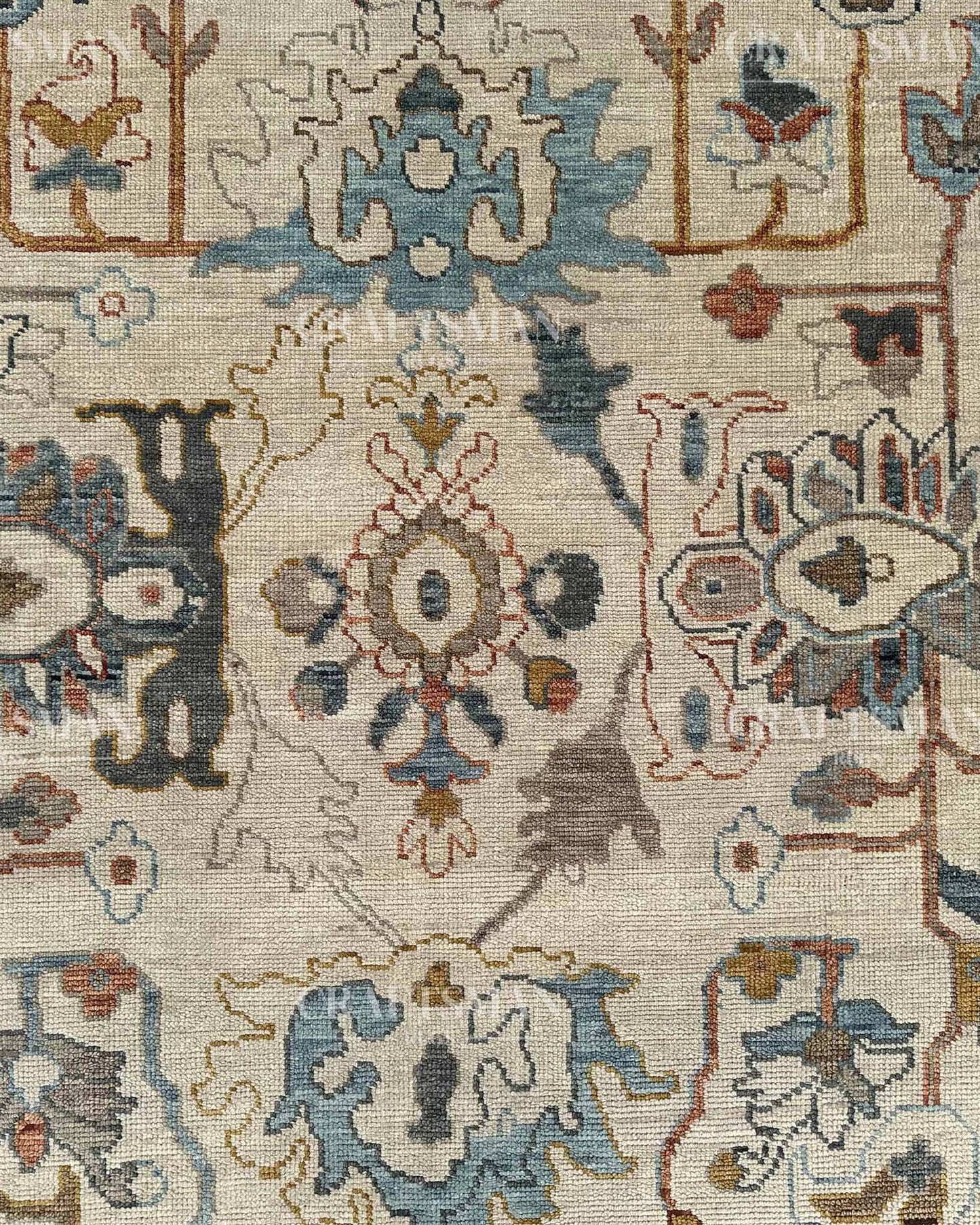Lorven Wool Hand-Knotted Oushak-Inspired Rug