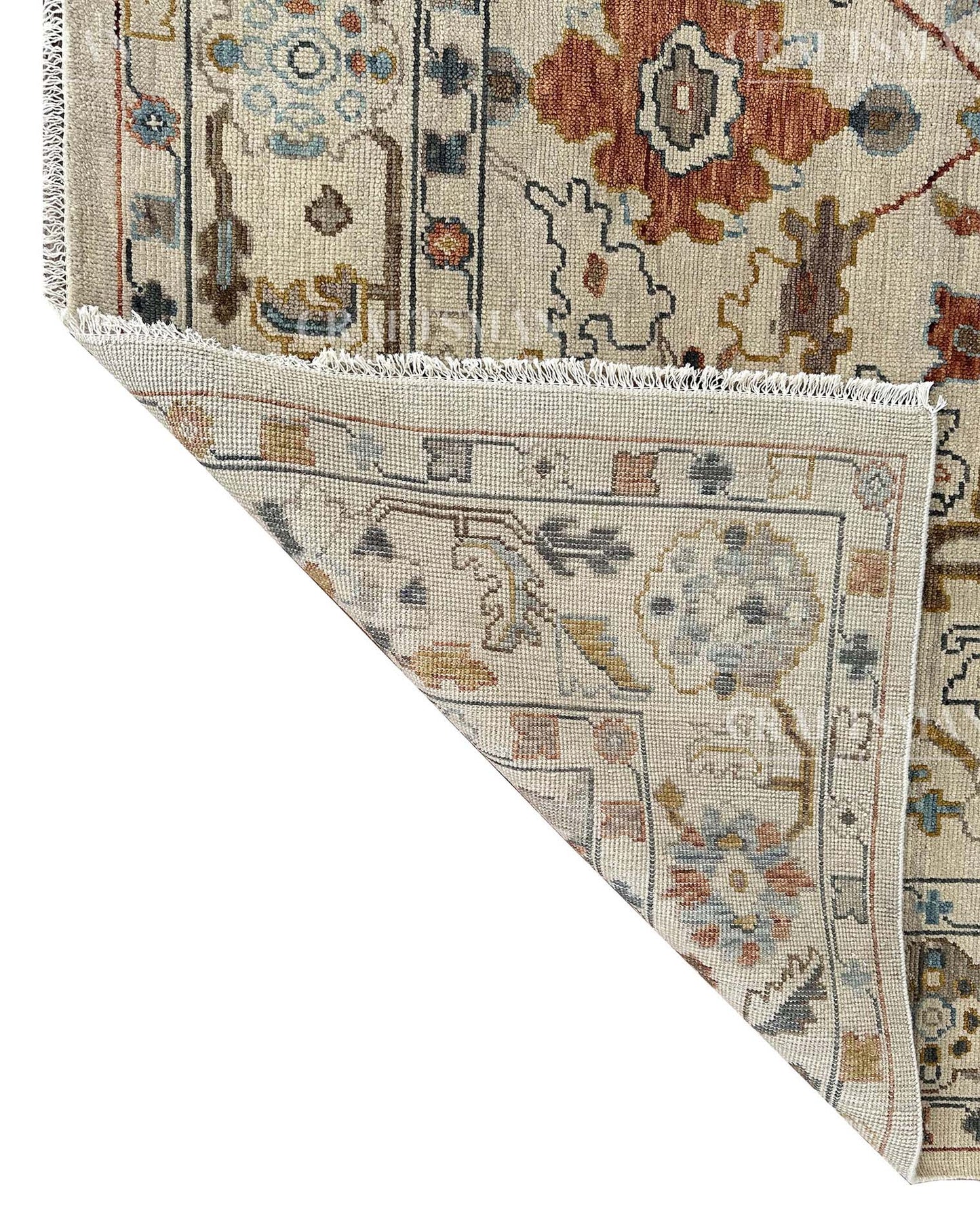 Lorven Wool Hand-Knotted Oushak-Inspired Rug