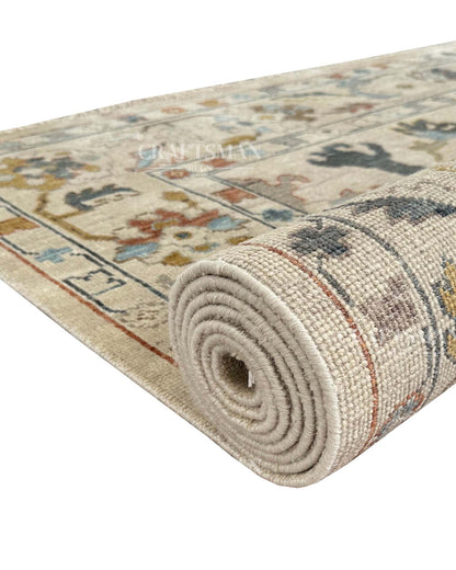 Lorven Wool Hand-Knotted Oushak-Inspired Rug