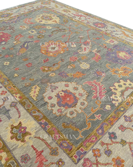 Firra Wool Hand-Knotted Oushak-Inspired Rug