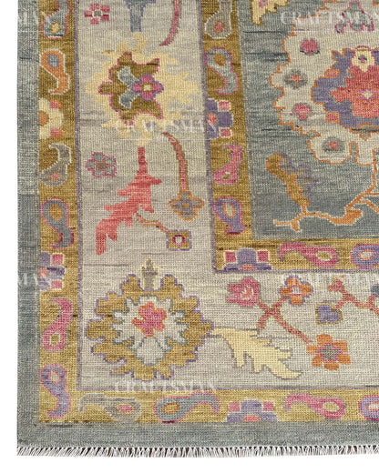 Firra Wool Hand-Knotted Oushak-Inspired Rug