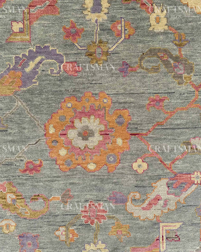 Firra Wool Hand-Knotted Oushak-Inspired Rug