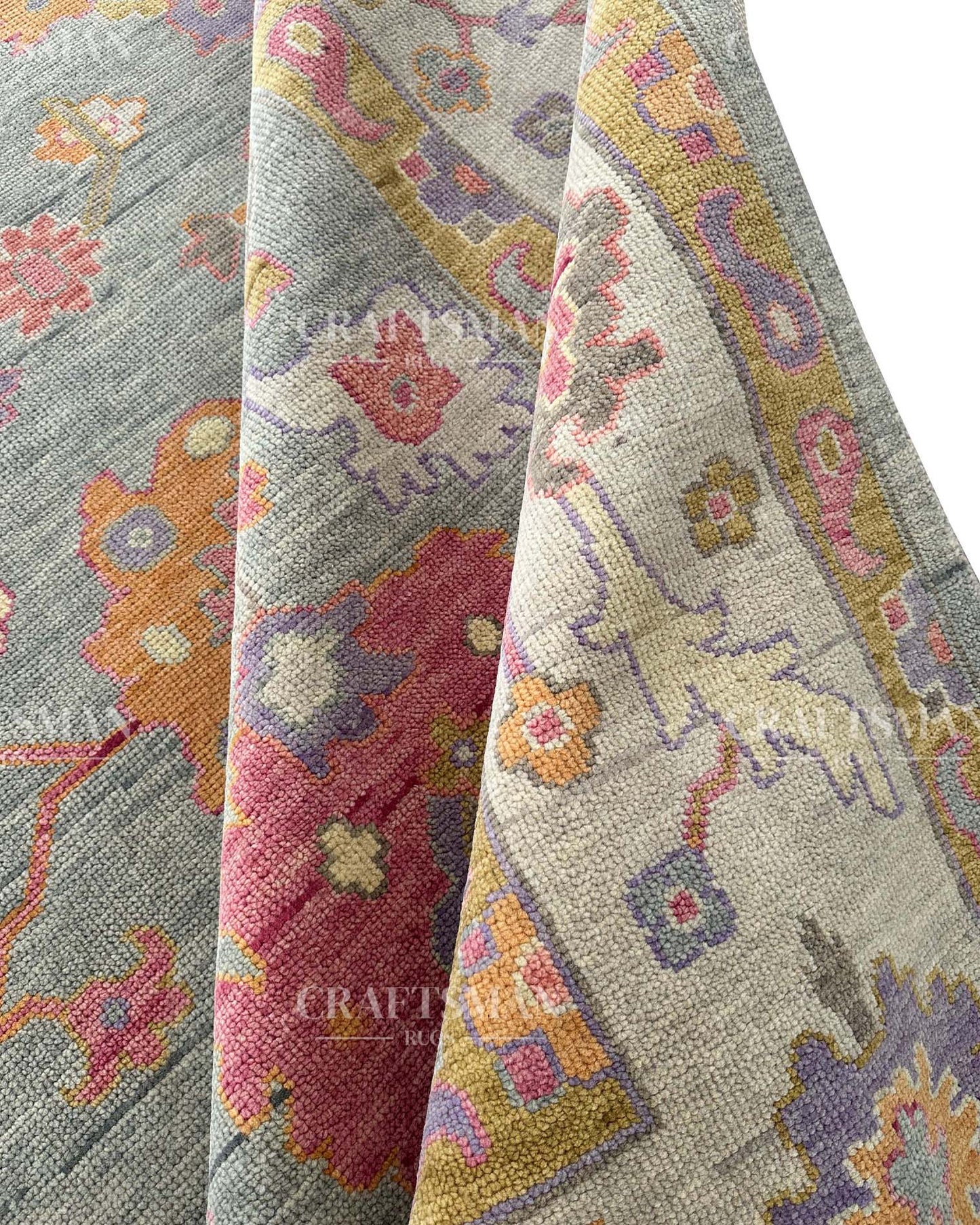 Firra Wool Hand-Knotted Oushak-Inspired Rug