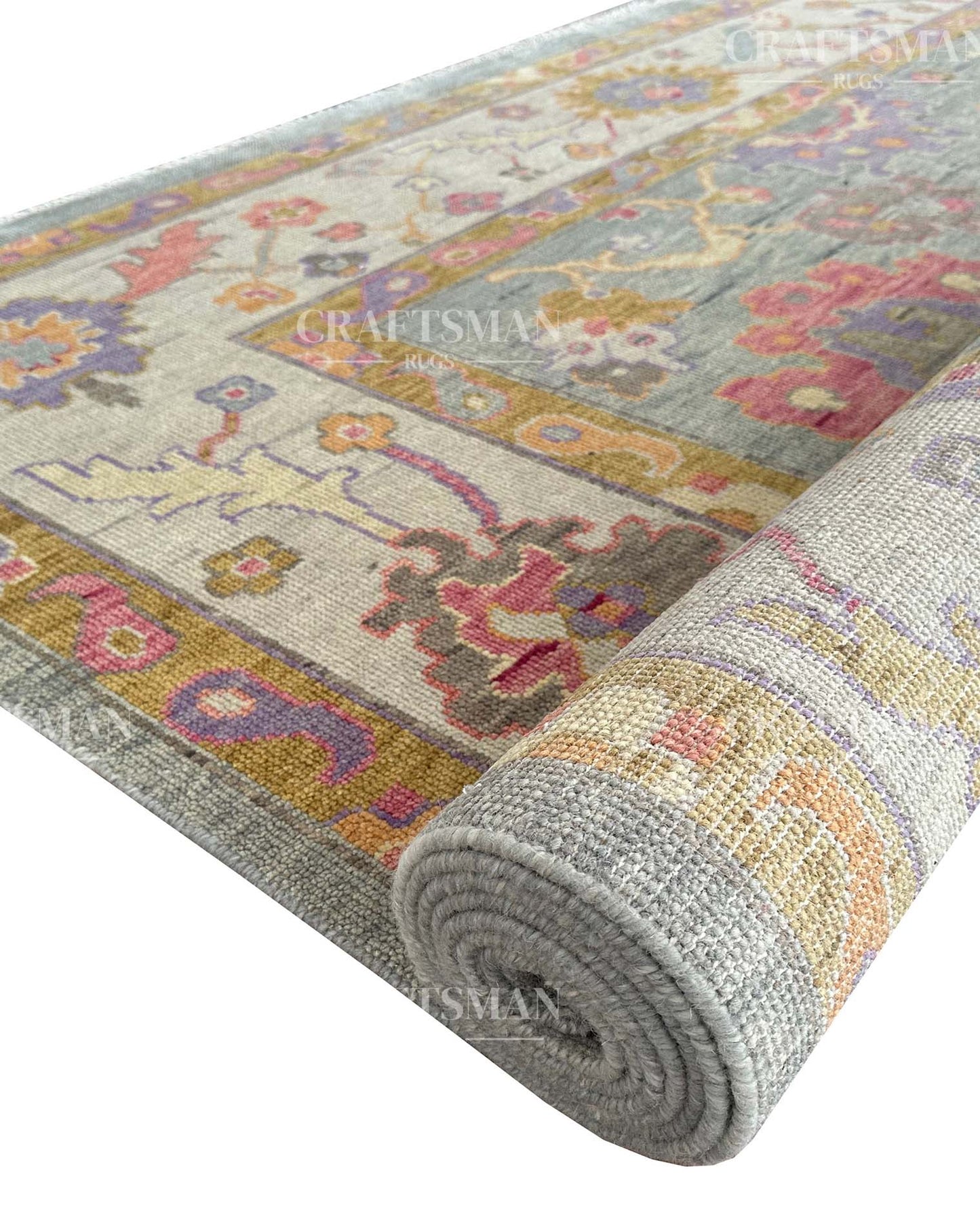 Firra Wool Hand-Knotted Oushak-Inspired Rug