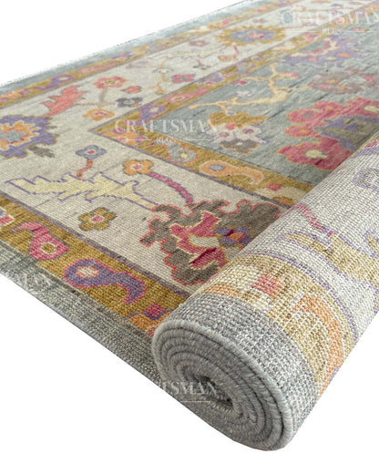 Firra Wool Hand-Knotted Oushak-Inspired Rug