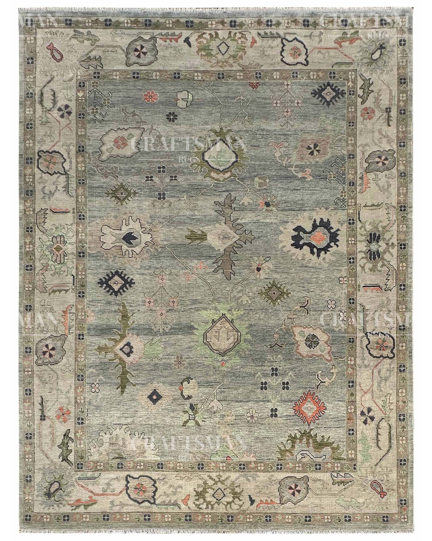 Sovra Wool Hand-Knotted Oushak-Inspired Rug