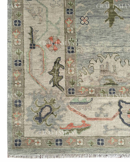Sovra Wool Hand-Knotted Oushak-Inspired Rug
