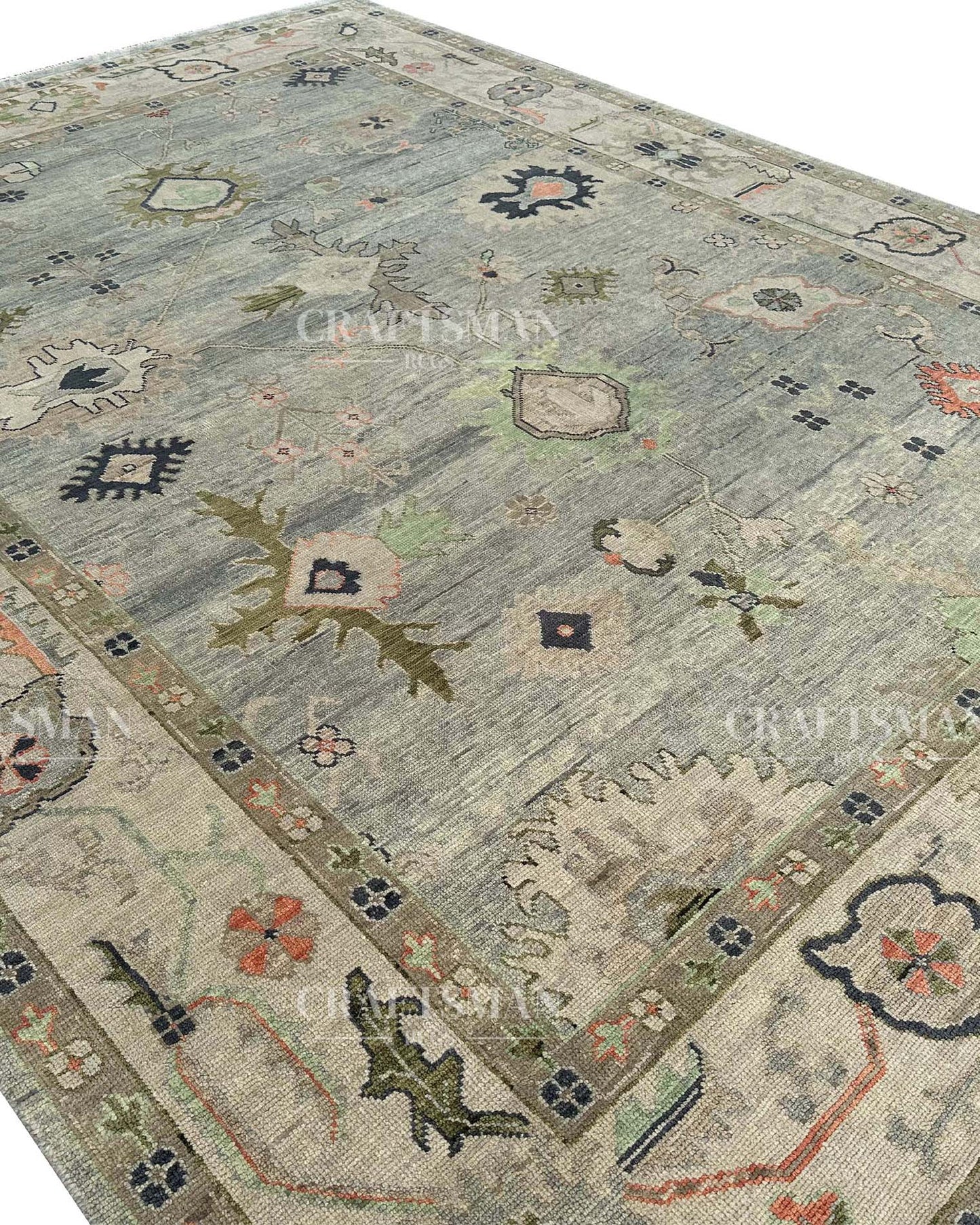 Sovra Wool Hand-Knotted Oushak-Inspired Rug