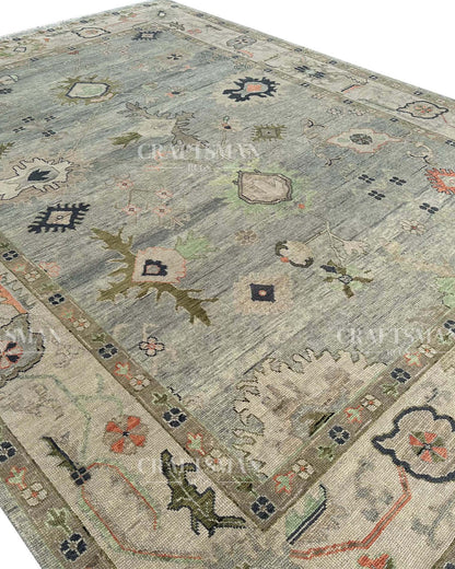 Sovra Wool Hand-Knotted Oushak-Inspired Rug
