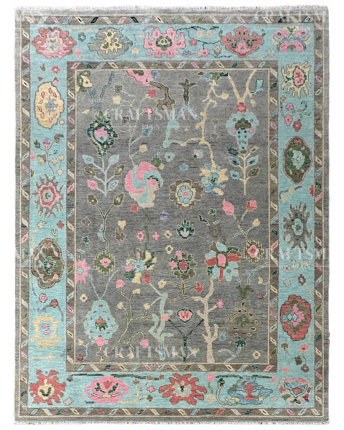 Orlen Wool Hand-Knotted Oushak-Inspired Rug
