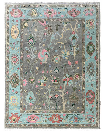 Orlen Wool Hand-Knotted Oushak-Inspired Rug