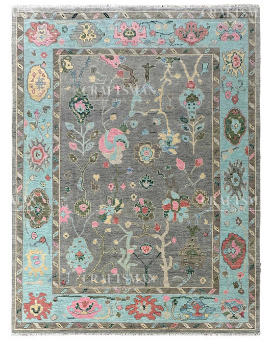 Orlen Wool Hand-Knotted Oushak-Inspired Rug