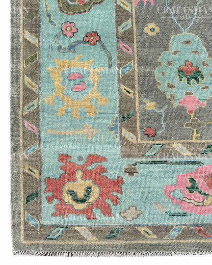 Orlen Wool Hand-Knotted Oushak-Inspired Rug