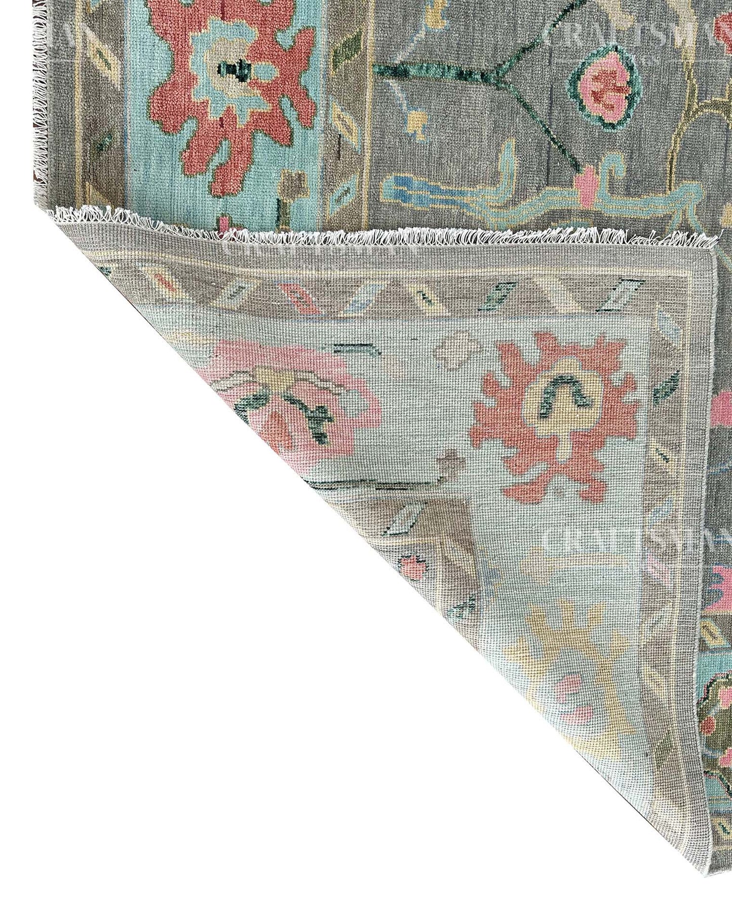 Orlen Wool Hand-Knotted Oushak-Inspired Rug