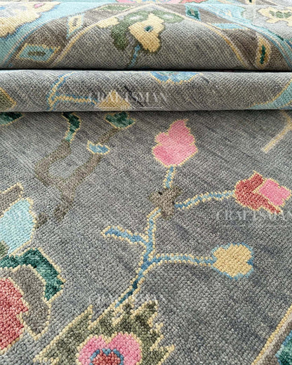 Orlen Wool Hand-Knotted Oushak-Inspired Rug