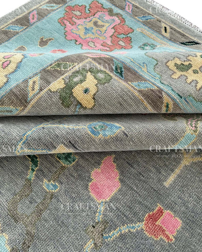 Orlen Wool Hand-Knotted Oushak-Inspired Rug