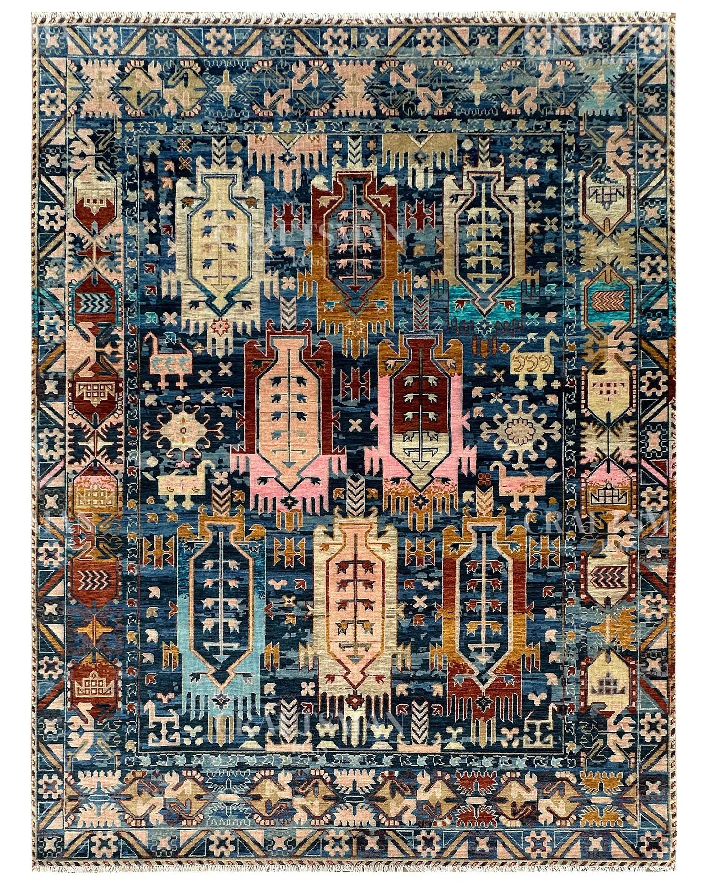 Tavrin Wool Hand-Knotted Oushak-Inspired Rug