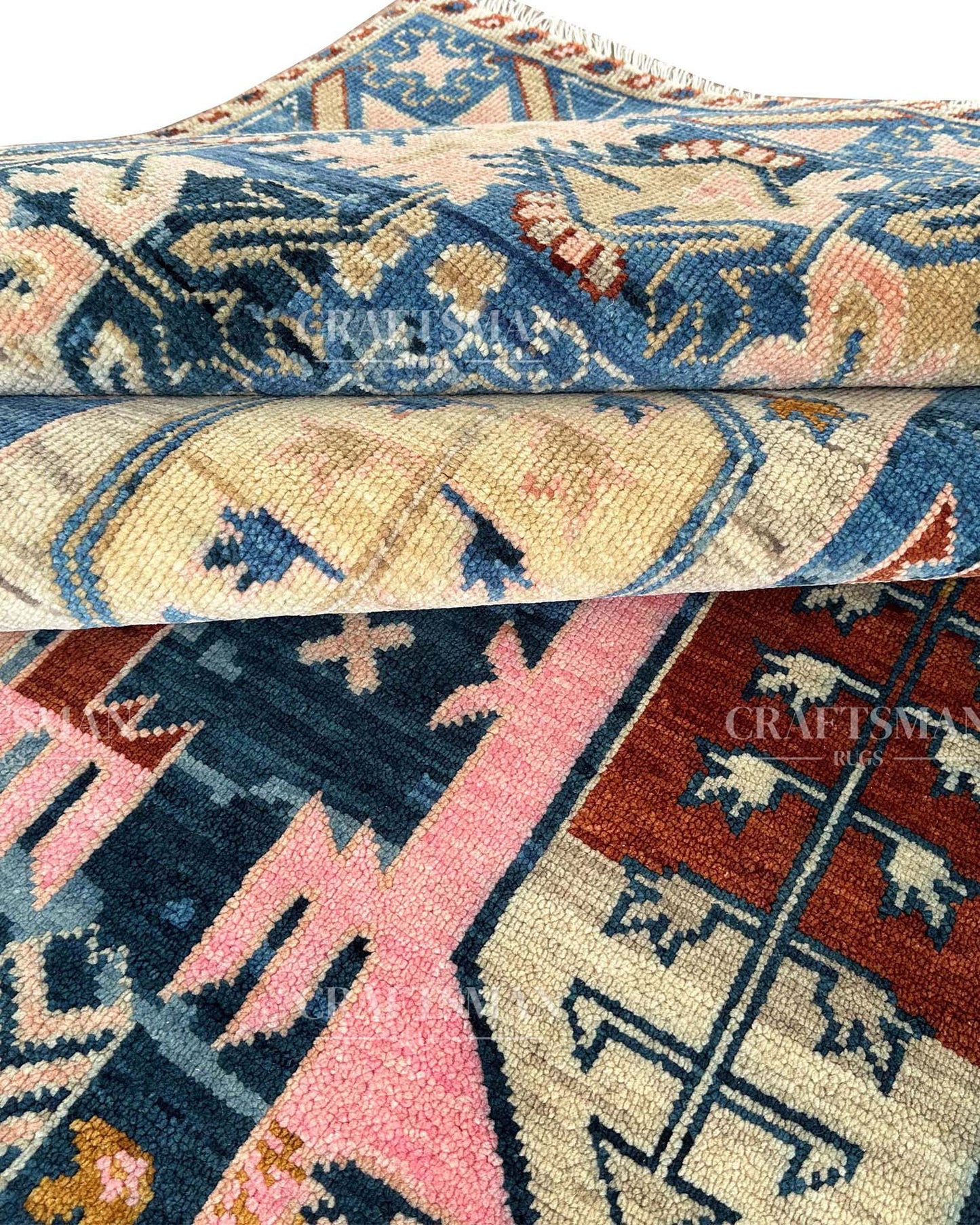 Tavrin Wool Hand-Knotted Oushak-Inspired Rug