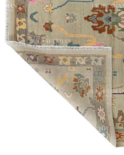 Kalren Wool Hand-Knotted Oushak-Inspired Rug