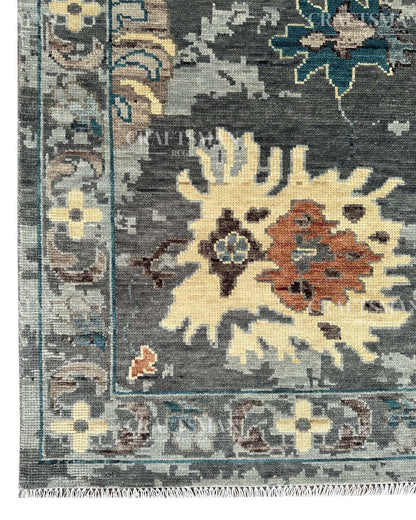 Jorlen Wool Hand-Knotted Oushak-Inspired Rug