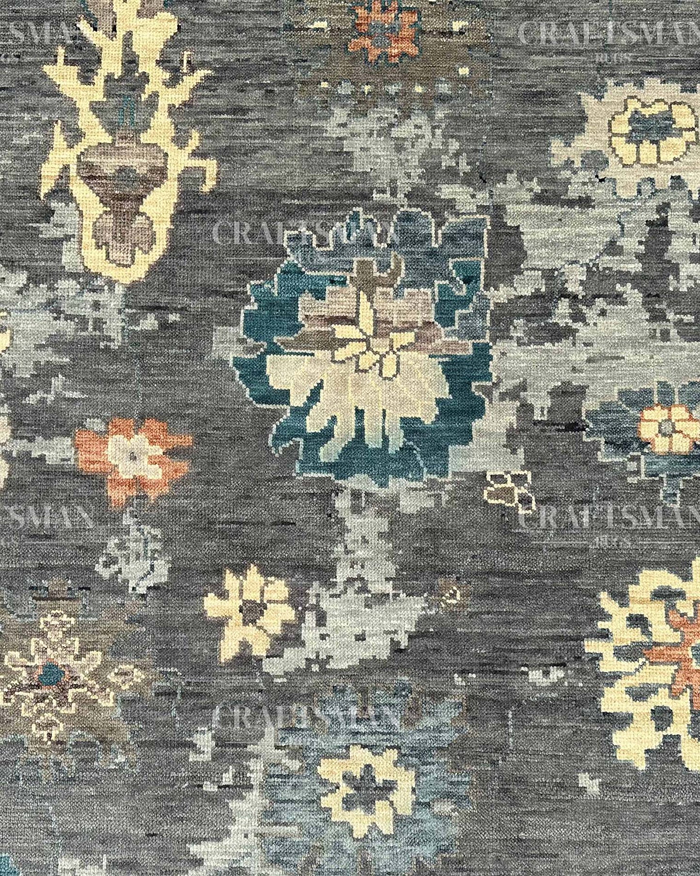 Jorlen Wool Hand-Knotted Oushak-Inspired Rug