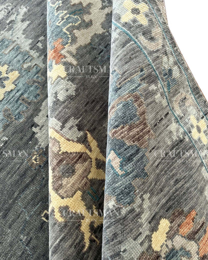 Jorlen Wool Hand-Knotted Oushak-Inspired Rug