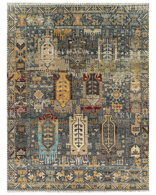 Terlis Wool Hand-Knotted Oushak-Inspired Rug