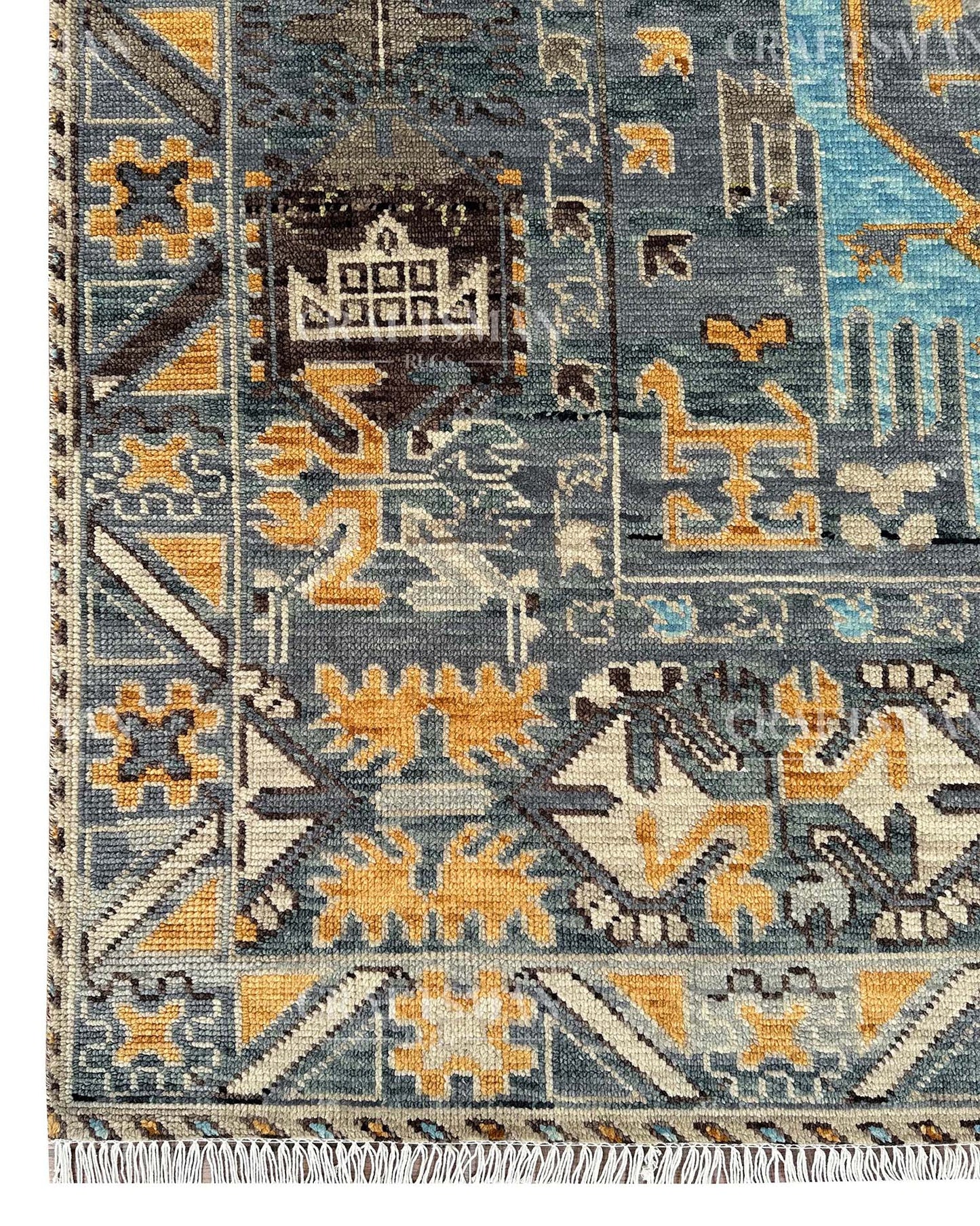 Terlis Wool Hand-Knotted Oushak-Inspired Rug