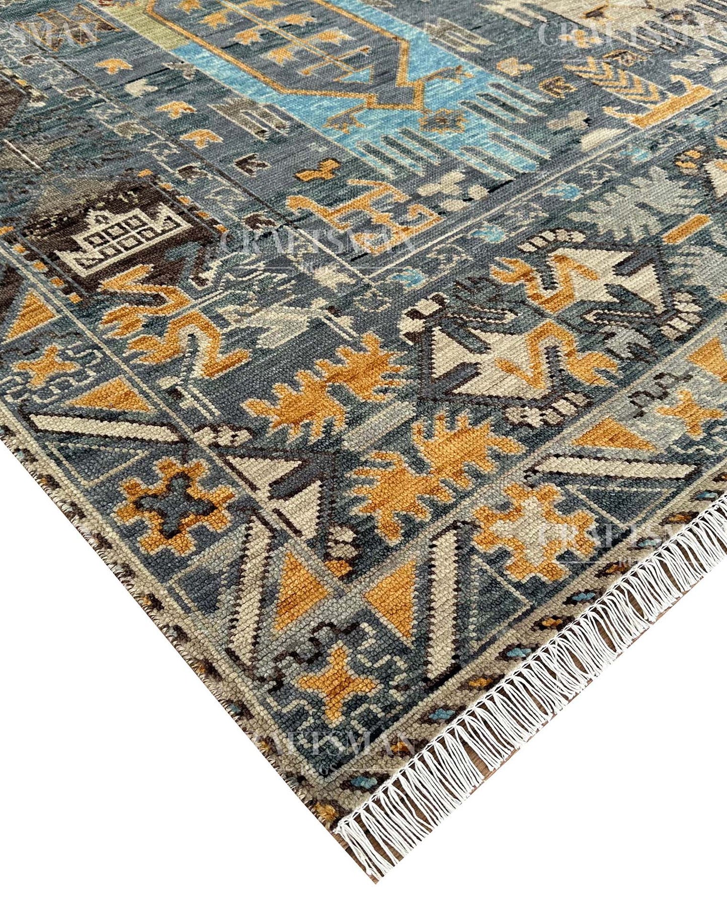 Terlis Wool Hand-Knotted Oushak-Inspired Rug