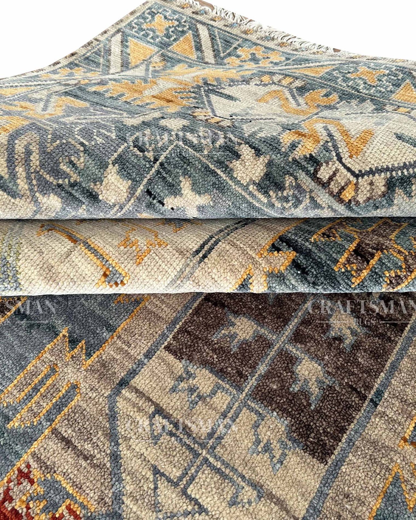 Terlis Wool Hand-Knotted Oushak-Inspired Rug