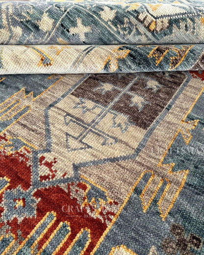 Terlis Wool Hand-Knotted Oushak-Inspired Rug