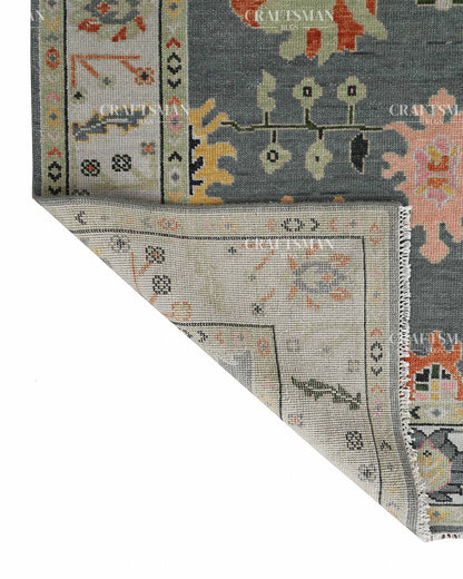Smyrna Wool Hand-Knotted Oushak-Inspired Rug