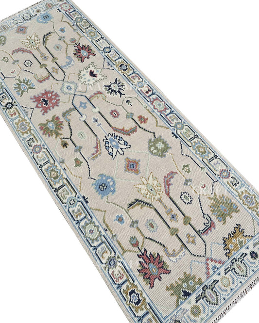 Merin Wool Hand-Knotted Oushak-Inspired Rug