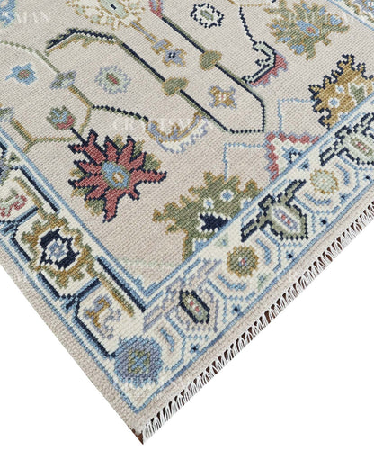Merin Wool Hand-Knotted Oushak-Inspired Rug