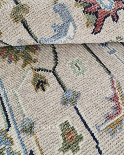 Merin Wool Hand-Knotted Oushak-Inspired Rug