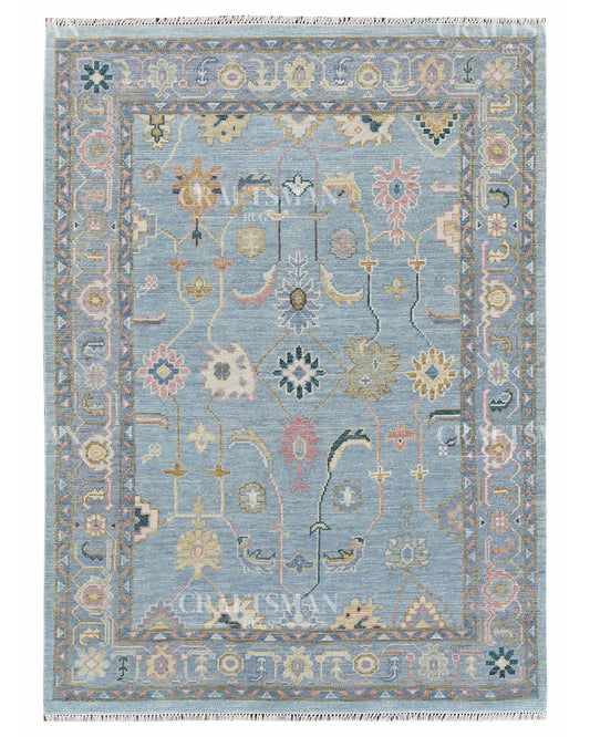 Avris Wool Hand-Knotted Oushak-Inspired Rug