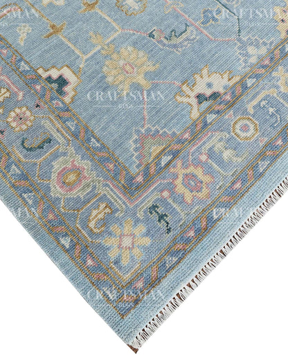 Avris Wool Hand-Knotted Oushak-Inspired Rug