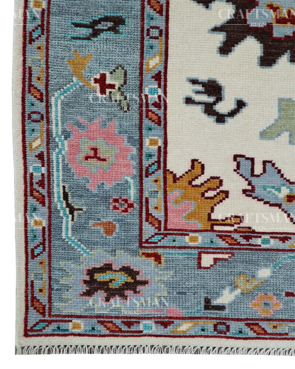 Dorran Wool Hand-Knotted Oushak-Inspired Rug