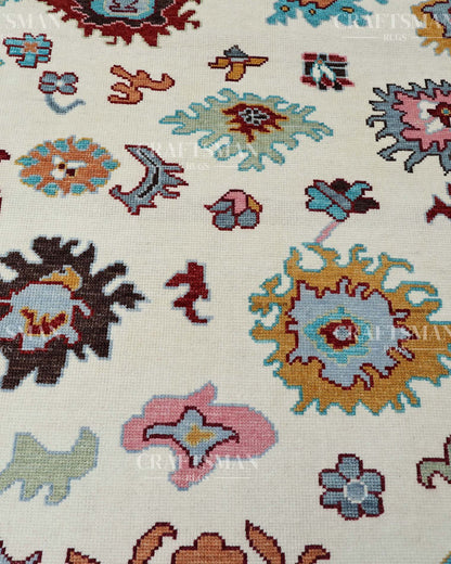 Dorran Wool Hand-Knotted Oushak-Inspired Rug
