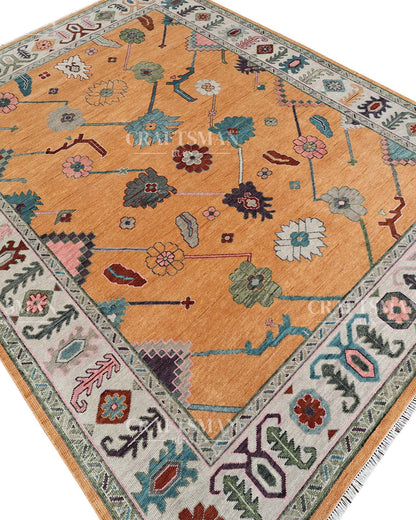 Orvia Wool Hand-Knotted Oushak-Inspired Rug