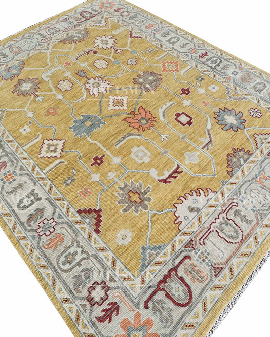 Enlor Wool Hand-Knotted Oushak-Inspired Rug