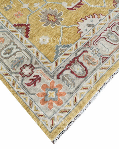 Enlor Wool Hand-Knotted Oushak-Inspired Rug