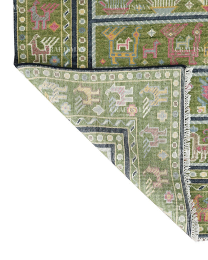 Tapestria Wool Hand-Knotted Oushak-Inspired Rug