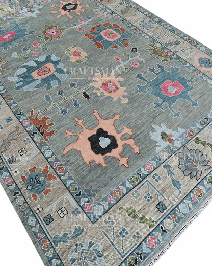 Korrin Wool Hand-Knotted Oushak-Inspired Rug