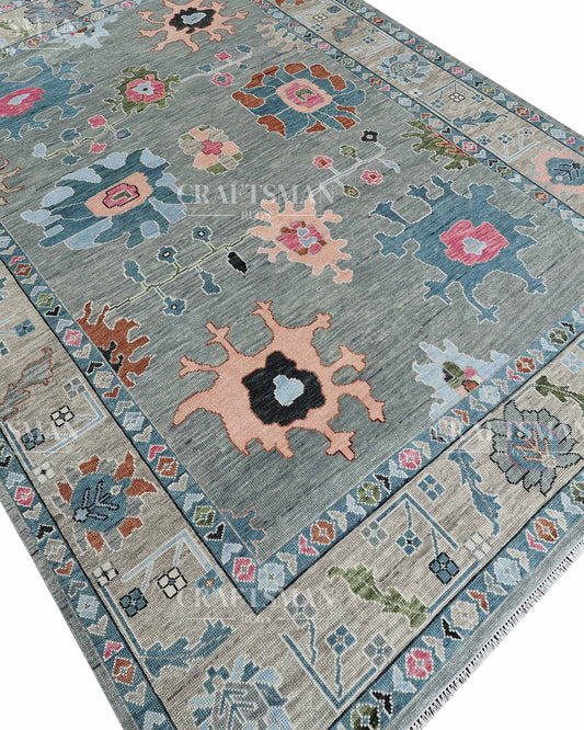 Korrin Wool Hand-Knotted Oushak-Inspired Rug