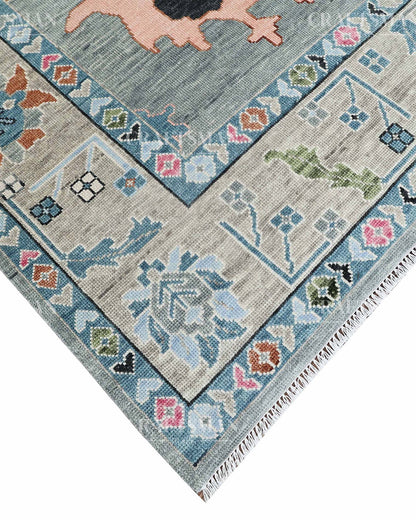 Korrin Wool Hand-Knotted Oushak-Inspired Rug