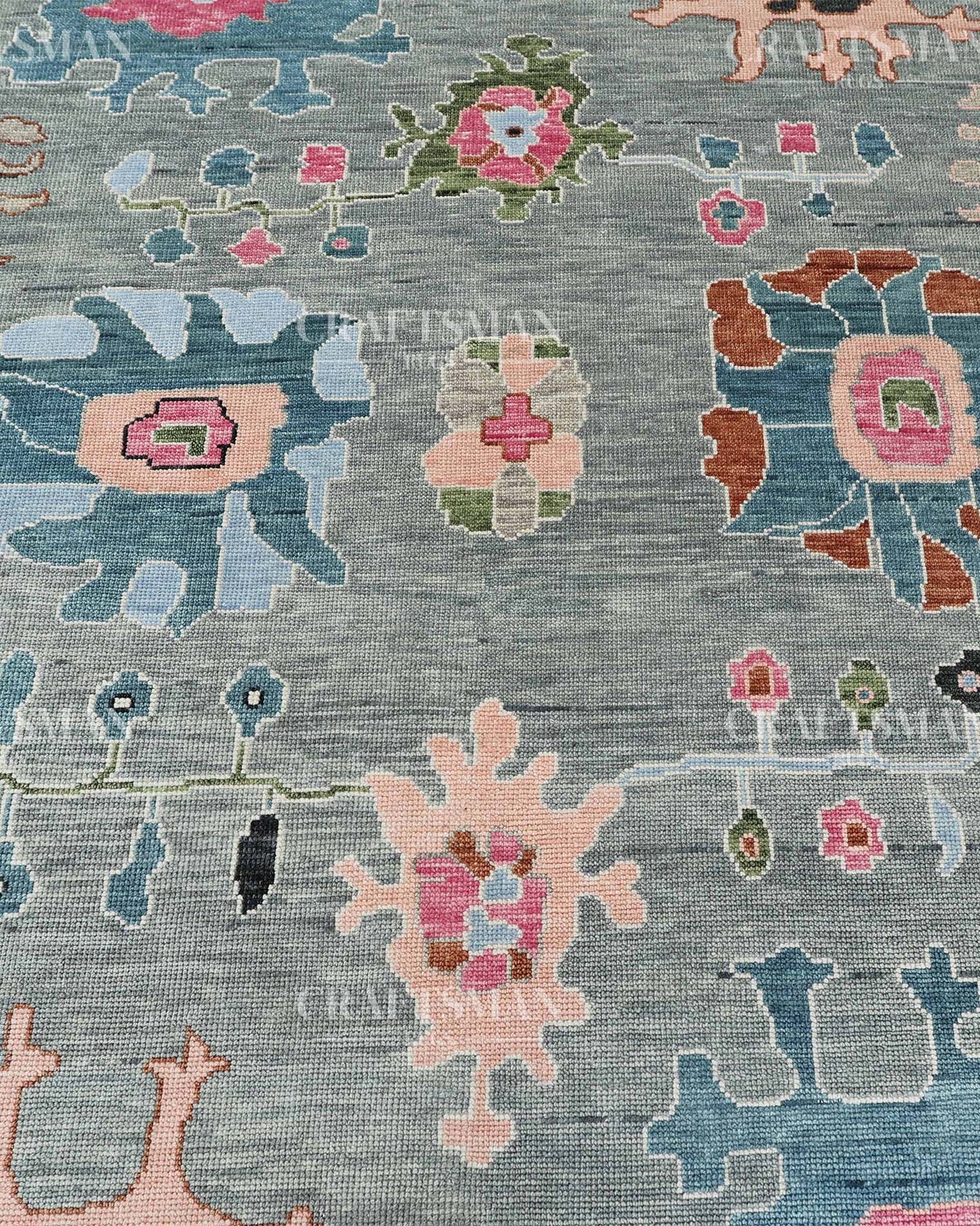 Korrin Wool Hand-Knotted Oushak-Inspired Rug