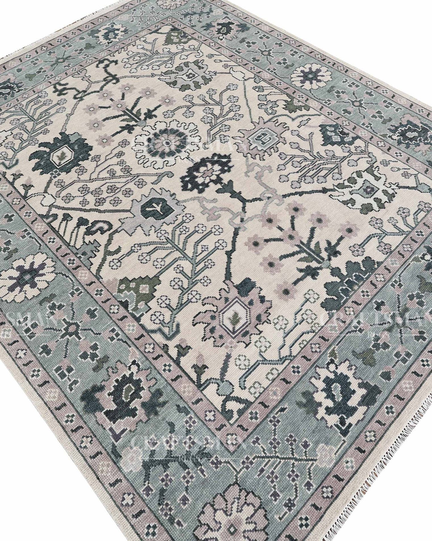 8x10 feet Wool Hand-Knotted Oushak-Inspired Rug | Craftsman Rugs Exclusive