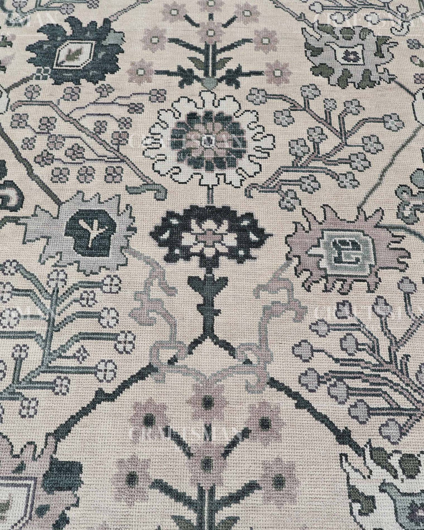 8x10 feet Wool Hand-Knotted Oushak-Inspired Rug | Craftsman Rugs Exclusive