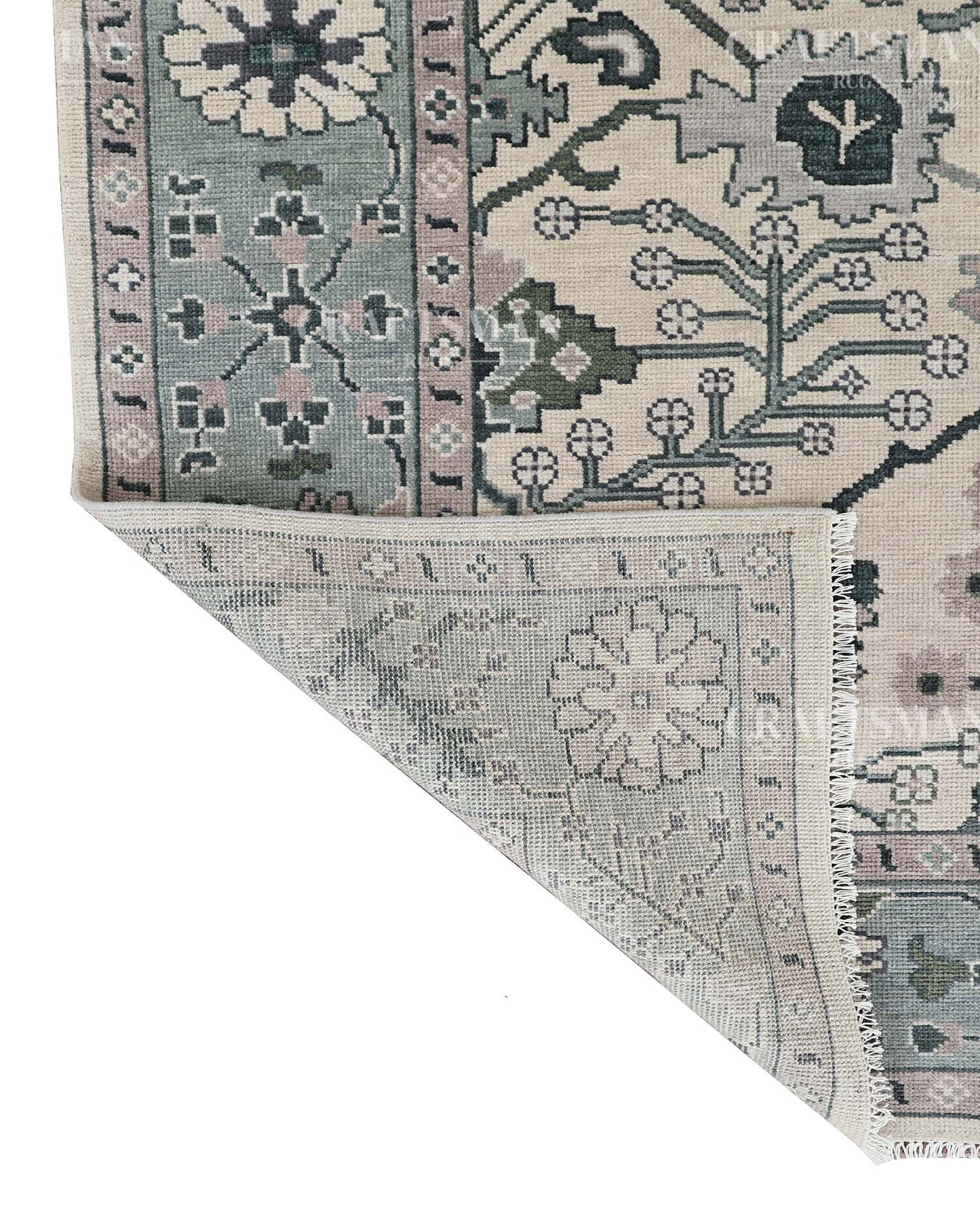 8x10 feet Wool Hand-Knotted Oushak-Inspired Rug | Craftsman Rugs Exclusive